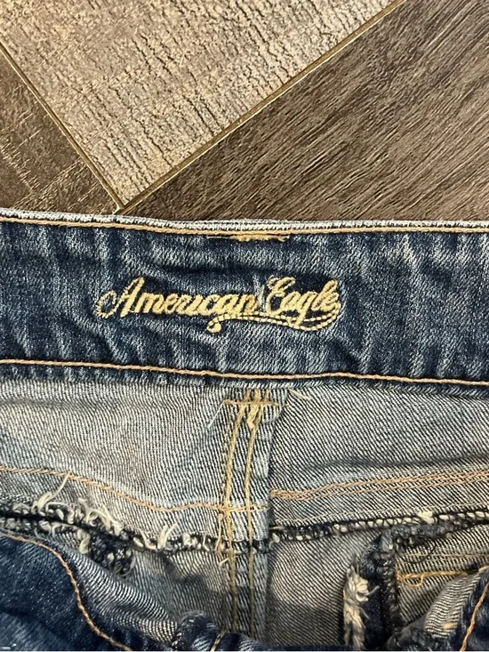 Yzk America Eagle retro size 6/8 Distressed Denim Cutoff Shorts - Blue - Picture 4 of 5